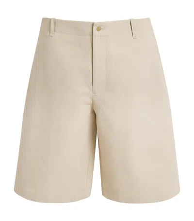 Jacquemus Cotton-blend Bermuda Shorts In Brown