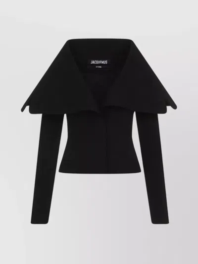 JACQUEMUS COTTON BLEND FITTED COLLAR JACKET