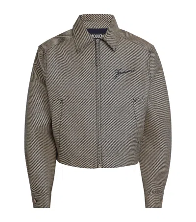 JACQUEMUS COTTON-BLEND LOGO JACKET