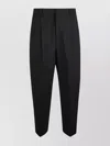 Jacquemus Cotton Blend Pleated Trousers Pockets In Black
