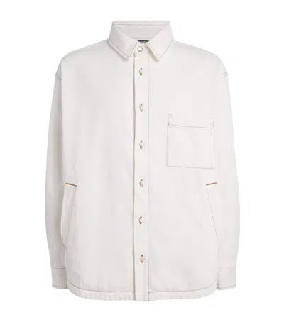 Jacquemus Cotton Boulanger Overshirt In Neutral