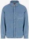 Jacquemus Embroidered Pocket Denim Shirt In Blue