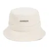 Jacquemus Cotton Bucket Hat With Structured Crown And Wide Brim In White