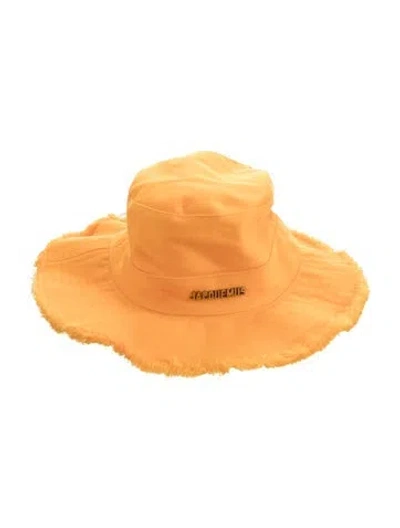 Pre-owned Jacquemus Cotton Bucket Hat W/tags In Yellow