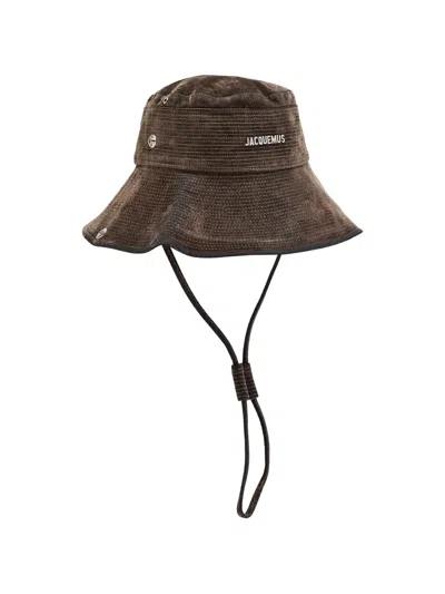 Jacquemus Cotton Buckle Hat In Brown