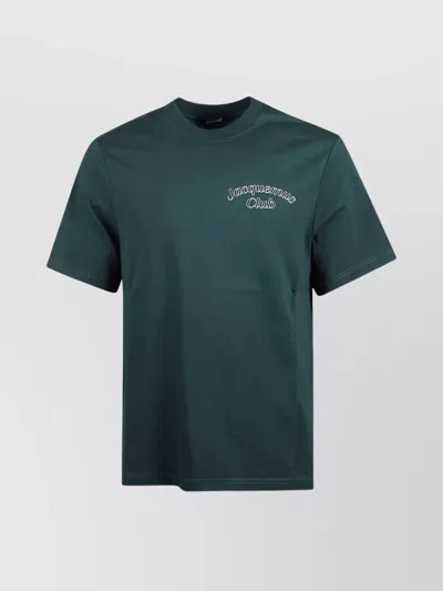Jacquemus Cotton Crew Neck T-shirt With Straight Hem In Blue