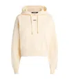 Jacquemus Cotton Hoodie With Drawstring Hood And Ribbed Details In Ivory