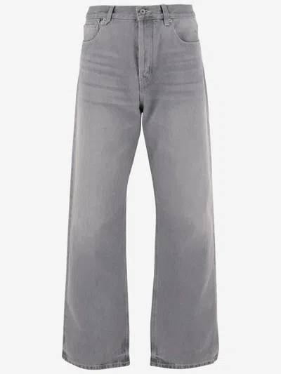 Jacquemus Le De-nîmes Droit Straight Jeans In Grey/off White