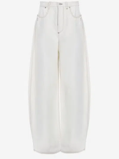 Jacquemus Cotton Denim Jeans In Neutral