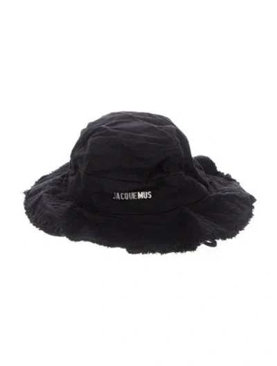 Pre-owned Jacquemus Cotton Drawstring Bucket Hat In Black