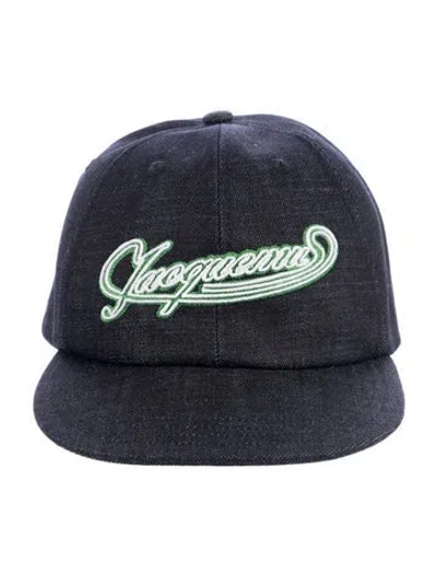Pre-owned Jacquemus Cotton Embroidered Baseball Hat W/tags In Grey