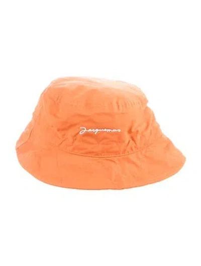 Pre-owned Jacquemus Cotton Embroidered Bucket Hat In Orange