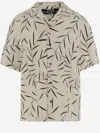 Jacquemus Cotton Poplin Shirt With Foliage Print And Embroidered Logo In Neutral