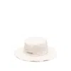 Jacquemus Bob With Fringed Hem And Wide Brim In White