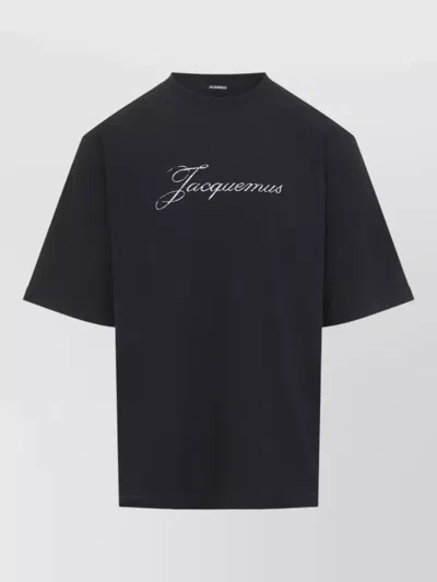 JACQUEMUS COTTON HEMP JERSEY STRAIGHT CUT T SHIRT