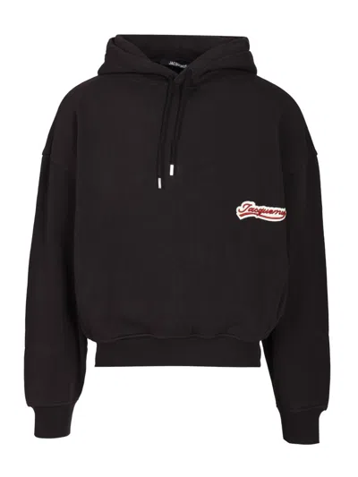 Jacquemus Cotton Sweatshirt With Logo In Blue