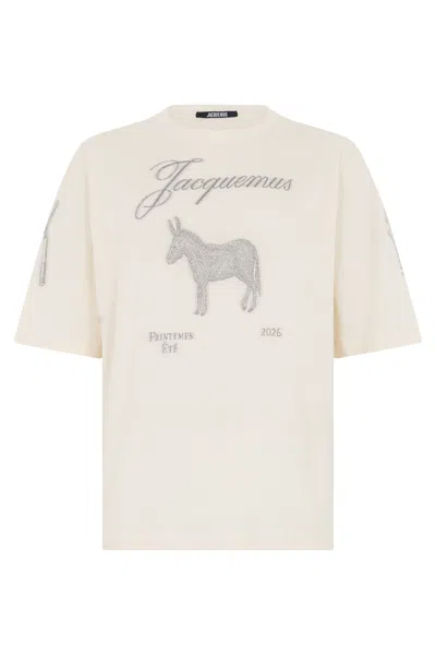Jacquemus Cotton Jacquard T-shirt In Neutral