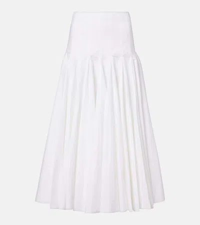 Jacquemus Cotton Jersey Midi Skirt In White