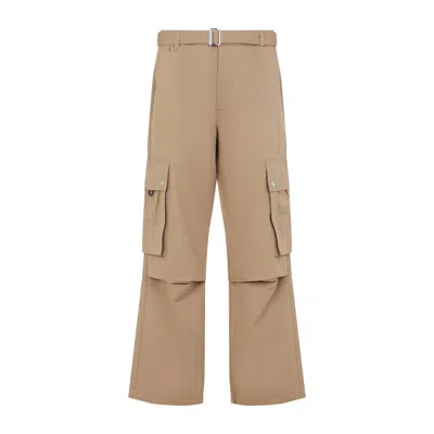 Jacquemus Cotton Linen Cargo-trousers In Brown