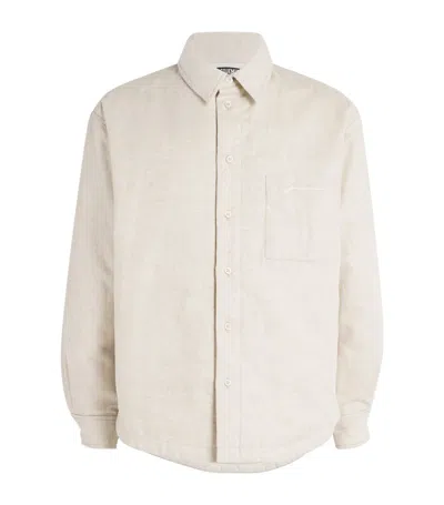 Jacquemus Button-down Shirt Curved Hemline Long Sleeves In Neutral