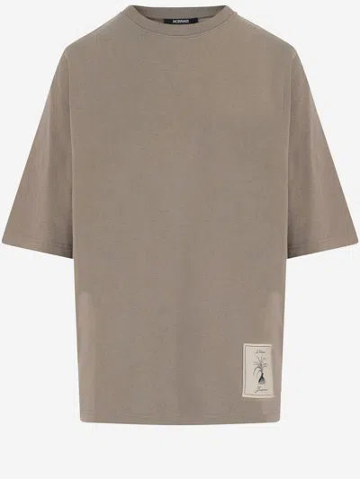 Jacquemus Cotton Logo Appliqué T-shirt In Brown