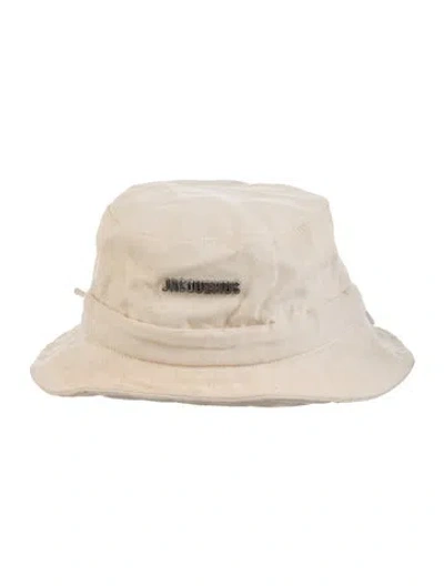 Pre-owned Jacquemus Cotton Logo Bucket Hat In Neutral