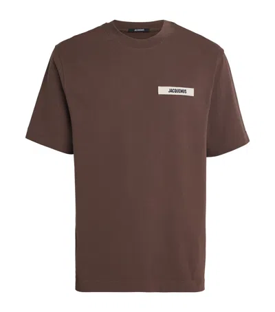 JACQUEMUS COTTON LOGO PATCH T-SHIRT