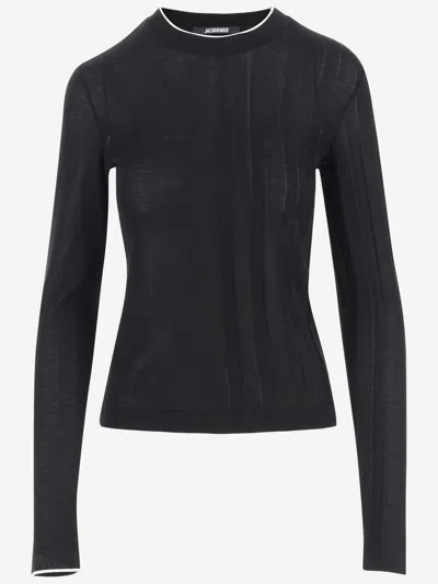 Jacquemus Cotton Long-sleeved Shirt In Black