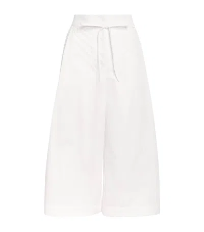 Jacquemus Cotton Marin Cropped Trousers In White