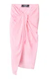 Jacquemus High Waist Draped Asymmetric Ruched Skirt In Pink