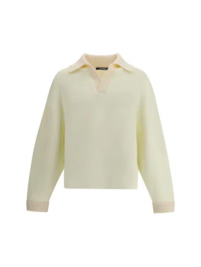 Jacquemus Cotton Polo Sweatshirt In Neutral