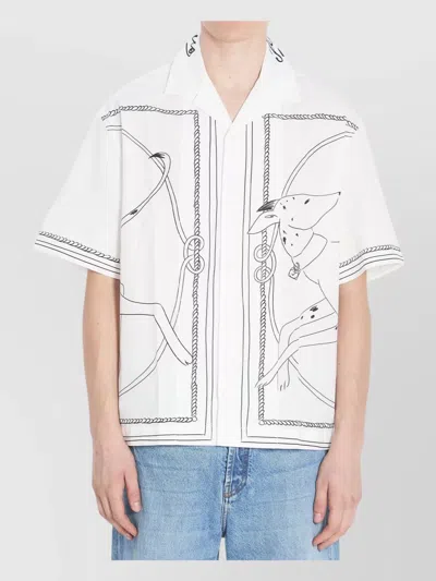 JACQUEMUS COTTON POPLIN DOG PRINT SHIRT