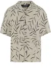 Jacquemus Cotton Poplin Shirt With Foliage Print And Embroidered Logo In Gray