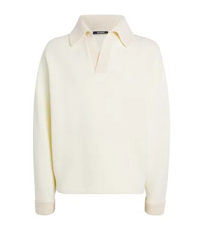 JACQUEMUS COTTON PUNTO POLO SWEATER