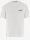 Jacquemus 'le T-shirt Gros Grain' White T-shirt With Logo Patch On The Front