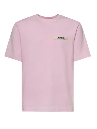 Jacquemus Cotton T-shirt With Logo In Pink