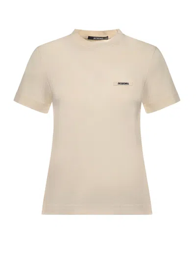 Jacquemus Cotton T-shirt With Logo In Brown