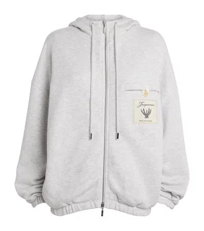 Jacquemus Cotton Torneo Hoodie In Gray