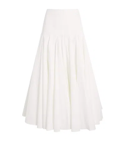 Jacquemus Cotton Triana Midi Skirt In White