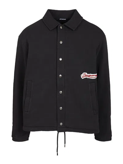 Jacquemus Cotton Twill Shirt Jacket In Black