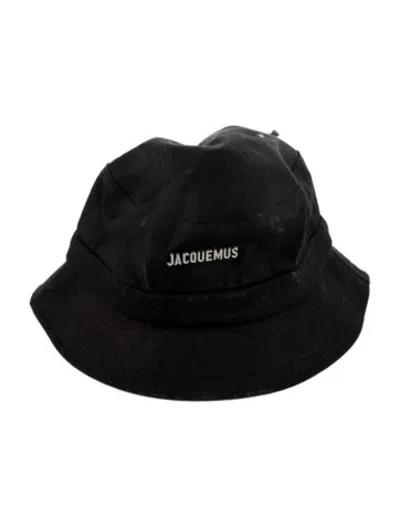 Pre-owned Jacquemus Cotton Woven Bucket Hat In Black