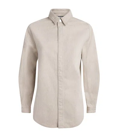 Jacquemus Cotton-hemp La Chemise Amelo De-nîmes Shirt In Neutral