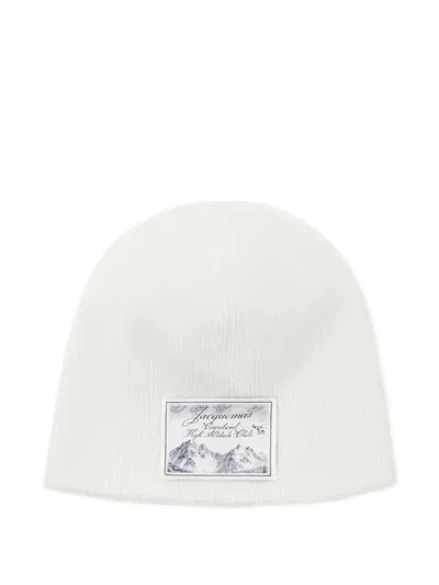 Jacquemus Courchevel Hac Logo-patch Beanie Hat In White