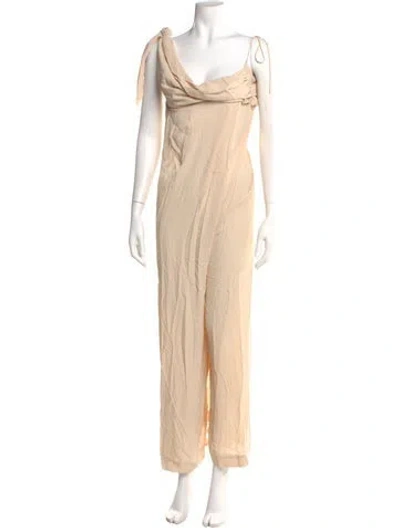 Pre-owned Jacquemus Cowl Neck Jumpsuit In Neutral