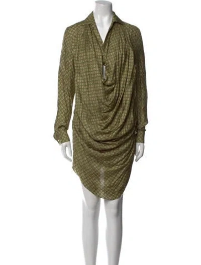 Pre-owned Jacquemus Cowl Neck Knee-length Dress In Green