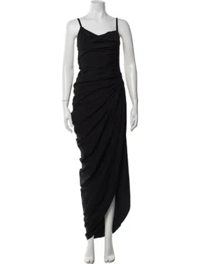 Pre-owned Jacquemus Cowl Neck Long Dress In Black