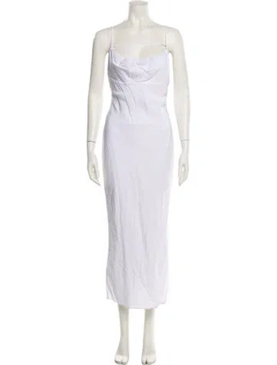Pre-owned Jacquemus Cowl Neck Long Dress In White