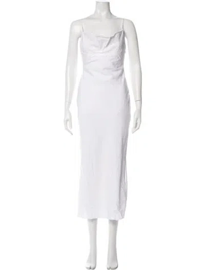 Pre-owned Jacquemus Cowl Neck Long Dress In White
