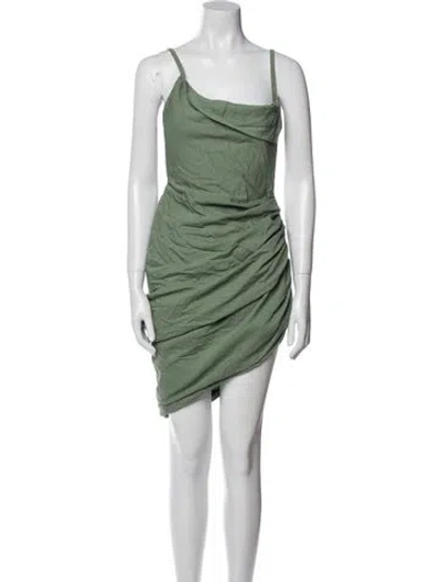 Pre-owned Jacquemus Cowl Neck Midi Length Dress In Green