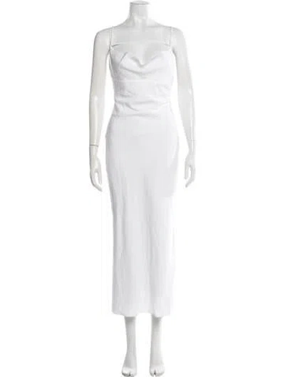 Pre-owned Jacquemus Cowl Neck Midi Length Dress In Neutrals